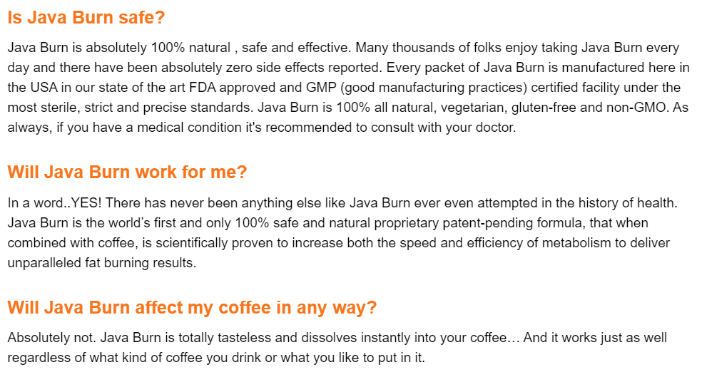 Java Burn Reviews: FAQ